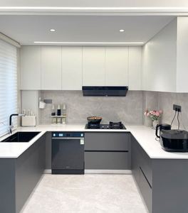 Armoires en contreplaqué bois entièrement modernes et brillantes, armoires de cuisine modernes en bois laqué australien - Product Image 6
