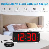 Jam Meja Desain Kreatif dengan Pengisi Daya Ponsel dan Penggetar untuk Tidur Nyenyak, Jam Alarm Getar Keras untuk Tuli dan Gangguan Pendengaran