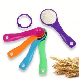 Multiple Sizes 5 Pieces Rainbow Color <b>Spoon</b> Cheap Colorful Plastic Combination <b>Measuring</b> <b>Spoons</b> Set - Product Image 3