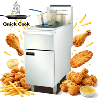 Friteuse à gaz ouverte 25/30/45/50L, friteuse commerciale à cylindre unique, four à poulet frit, friteuse grande capacité