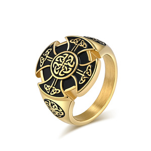 K-R801 người đàn ông Viking triquetra Chéo Vòng thép không gỉ Bắc Âu Celtic Knot <span class=keywords><strong>Trinity</strong></span> ban nhạc ngoại giáo Rune đồ trang sức Thời Trung Cổ Bắc Âu Vòng - Product Image 3