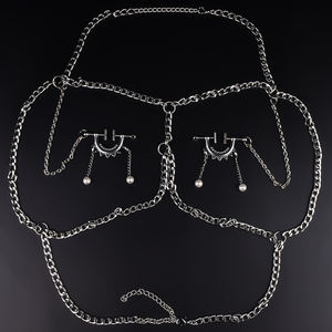 Pinza para Pezones con Cadena Metálica, Clip para Clítoris, Juguete Sexual para Adultos, BDSM, Cadena Plateada Pequeña para Parejas, Pinzas para Pezones SM - Product Image 5