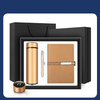 Ensemble cadeau d'affaires de luxe personnalisé, thermos intelligent sous vide de 450 ml, carnet A5 uni, stylo en métal fait main à encre noire, neuf