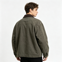 Veste bomber vintage LEDUO à col montant, respirante, pour homme, automne-hiver, décontractée, couleur unie, fermeture éclair, vêtement d'extérieur en toile