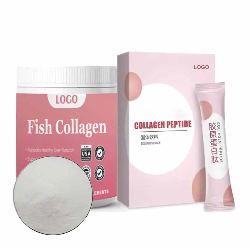 Food supplements Fish Collagen peptide drink poudre hydrolyzed fish collagen drink powder