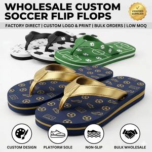 Sandales à plateforme personnalisées pour le football, impression sur mesure, vente en gros, cadeaux pour les fans de la Coupe du Monde, directement de l'usine - Product Image 1