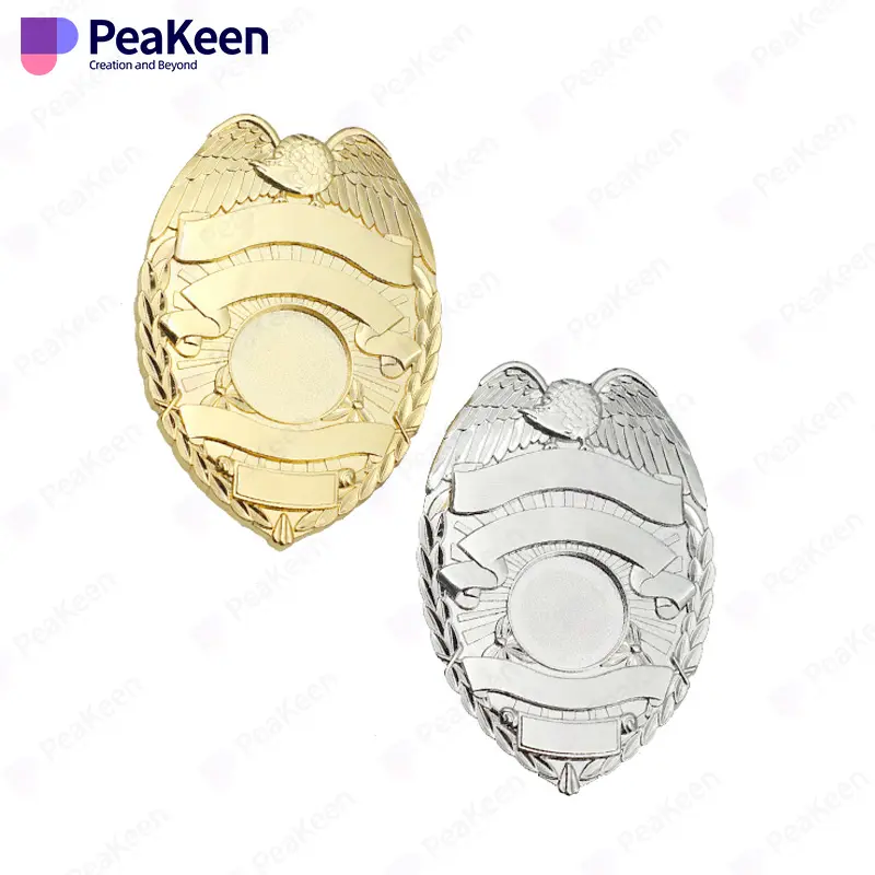 Wholesale Event Security Forces Badges Metal Blank Custom Insignias De Seguridad Metal Secured Security Badge