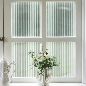 3D Reeded Window Self-adhesive Window Frosted Decorative Privacy Glass Film For Kitchen Glass Door