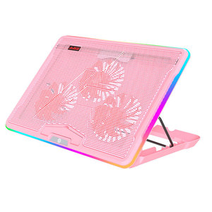 Enfriador de Portátil Ajazz ANC160 con Dos Ventiladores, Ángulo Ajustable, Iluminación Colorida, Base de Enfriamiento de Plástico para Portátil - Product Image 5