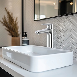<span class=keywords><strong>Grifo</strong></span> Mezclador para Lavabo Alto <span class=keywords><strong>con</strong></span> Diseño Nuevo, <span class=keywords><strong>Grifo</strong></span> Monomando <span class=keywords><strong>de</strong></span> Acero Inoxidable Cromado para Baño - Product Image 2