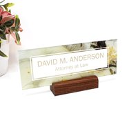 ARTSWAVE-Plaque d'identification de bureau avec logo personnalisé, cadeau de décoration de bureau unique pour elle et lui, présentoir personnalisé de 8x2.5 pouces par ARTSWAVE