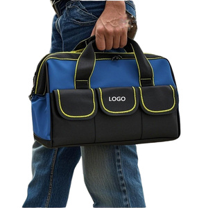 Sac de transport d'outils en tissu Oxford 600D avec fermeture éclair, étanche, pour électricien, avec fond rigide, vente en gros - Product Image 6