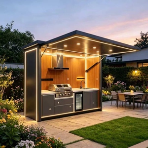 Pérgola Rectangular Moderna de Acero, Gazebo para Cocina, Estructura de Protección Solar para Patio y Jardín, con 1 Año de Garantía, para Terraza de Villa - Product Image 5