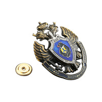 Insignias Conmemorativas de Metal en Relieve 3D Estilo Ruso Personalizadas, Emblemas con Impresión UV, Acabado Dorado Tallado (Aleación con Esmalte Horneado)