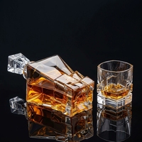Réveilleur de vin en verre cristal transparent de luxe classique, cadeau d'affaires, capacité 750 ml avec option de logo personnalisé