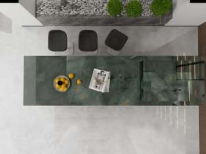 หินเผาสีเขียวมรกตเข้ม ทันสมัย กันน้ำ เป็นมิตรกับสิ่งแวดล้อม สำหรับตกแต่งผนังห้องนอน หัวเตียง ท็อปโต๊ะ ห้องครัว และห้องรับประทานอาหาร - Product Image 4