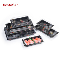 Sunzza, venta al por mayor de envases desechables para alimentos, envases de plástico PET para llevar para sushi, cajas/bandejas