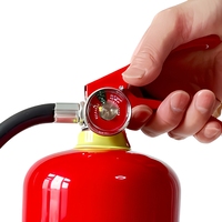Extincteur à poudre sèche ABC de 4 kg, cylindre en acier rouge portable avec manomètre et support pour usine et entrepôt
