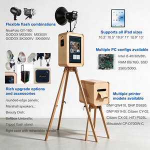Cabina de Fotos de Madera con Pantalla Táctil de 18.5 Pulgadas, Compatible con <span class=keywords><strong>iPad</strong></span> y Surface <span class=keywords><strong>Pro</strong></span>, Pantalla de Doble Cara, Cámara SLR Opcional, Altavoz Bluetooth - Product Image 6