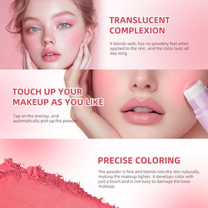 3 colori Soft Face Blush Stick impermeabile contorno ombra fard polvere pesca rosa guancia tinta ragazza coreana cosmetici - Product Image 4