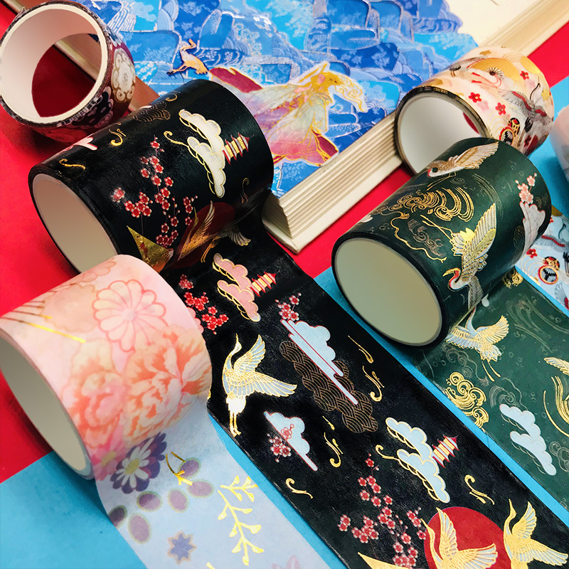 Bronzing Chinese style Washi tape ancient style lipstick stickers landscaping set Student ledger tape decoration