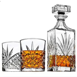 Lead Free Crystal Whiskey Decanter for Liquor Vodka Wine or Bourbon Irish Cut 750ml decanter whiskey