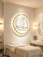 Enseigne lumineuse personnalisée en acrylique, logo rond rétroéclairé, décoration murale 3D LED illuminée pour salon de beauté, spa, boutique de détail