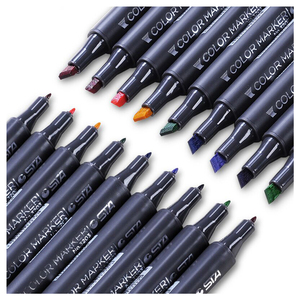 Set di <span class=keywords><strong>Pennarelli</strong></span> Artistici STA <span class=keywords><strong>a</strong></span> <span class=keywords><strong>Base</strong></span> Alcolica, 12 Colori, Punta Fine, per Studenti, Materiale PP Certificato con MSDS - Product Image 1
