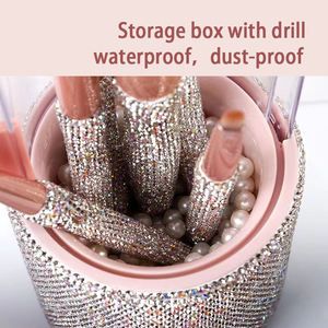 Ensemble de 8 pinceaux de maquillage professionnels, incrustés de diamants, poils synthétiques, outils pour le <span class=keywords><strong>visage</strong></span>, seau, bâton, perceuse, débutant, poudre libre, fard à paupières - Product Image 5