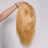 Top qualité 100% cheveux bruts humains pleine main noué 18 pouces couleur blonde épaisse 180% Denisity Full HD dentelle médicale sans colle perruques