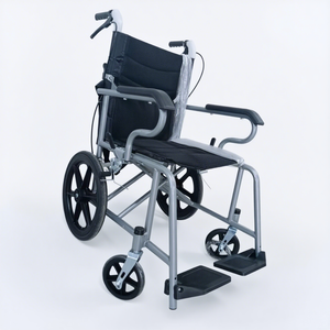 鉄骨フレーム折りたたみマニュアル車椅子軽量輸送調整可能アームレスト付き - Product Image 3