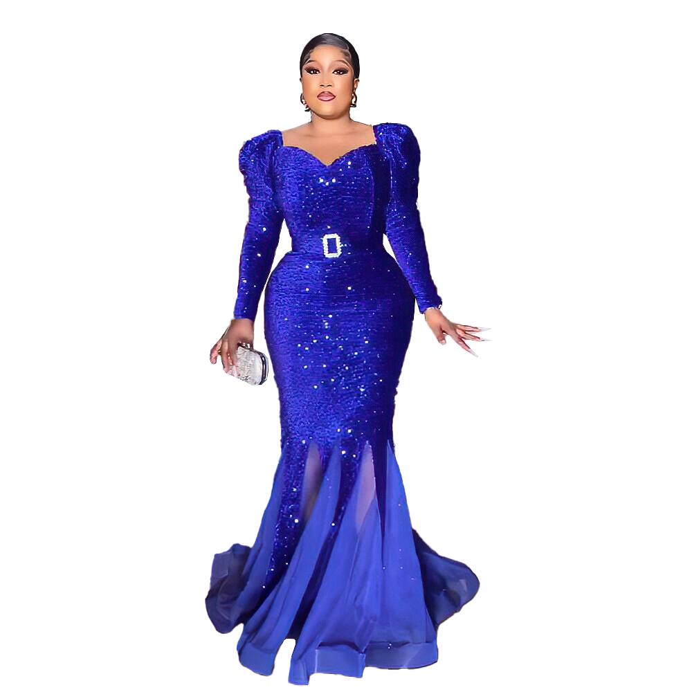evening dresses south africa South Africa African Dresses For Dinner Plus Size African Dresses For Women Elegant Sequin Evening Gown