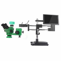 Microscopio Estéreo Trinocular HD RELIFE RL-M5T-STL2 con Zoom Continuo de 7-50X para Reparación de Teléfonos Móviles, Herramientas de Microscopio para Soldadura de PCB
