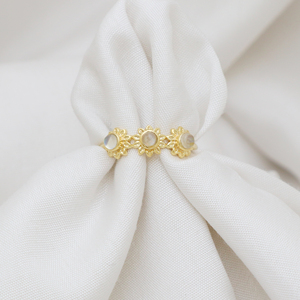 Anillo de piedras preciosas de arcoíris chapado en oro de 18K al por mayor, joyería de latón hecha a mano de diseñador para mujer a la moda - Product Image 2