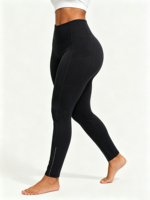 Pantalon de yoga taille haute sans coutures, effet push-up, avec poches latérales, ourlet scintillant, contrôle du ventre, séchage rapide, extensible dans les 4 sens – Meilleures ventes