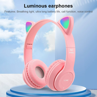Nouveaux écouteurs sans fil Bluetooth, casque de jeu avec oreilles de chat, casque lumineux, casques sportifs mignons pour filles et garçons, cadeaux
