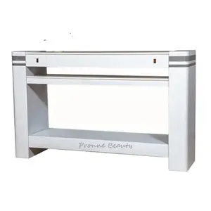 Offre Spéciale moderne blanc et gris sur mesure manucure bureau sèche-ongles table avec marbre