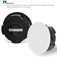 Haut-parleur de plafond actif sans fil BT 6,5 pouces 60W avec amplificateur intégré BT 5.3 APT X HD Entrée USB AUX Altavoz De Techo Activo