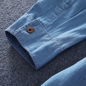 Plus Size <span class=keywords><strong>5XL</strong></span> 6XL 7XL 8XL camicia di Jeans da <span class=keywords><strong>uomo</strong></span> camicia di Jeans a maniche lunghe Casual in cotone 100% <span class=keywords><strong>uomo</strong></span> abbigliamento di marca Oversize - Product Image 6
