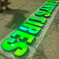 Logo personnalisé en lettres 3D pour extérieur, logo en acrylique avec éclairage frontal LED, logo pour restaurant, logo pour devanture de magasin commercial