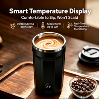 Commande Directe, Nouvelle Tasse Mélangeuse Électrique 2026 avec Affichage de Température, en Acier Inoxydable 316, Mug à Café Rechargeable Automatique