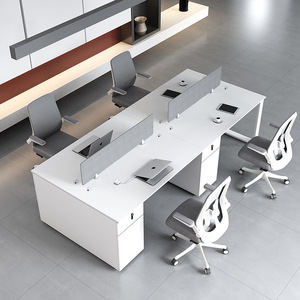 <span class=keywords><strong>Bureau</strong></span> de travail modulaire extensible et personnalisable, table d'ordinateur moderne blanche pour 2, 4, 6 ou 8 personnes pour <span class=keywords><strong>bureau</strong></span> à aire ouverte - Product Image 2