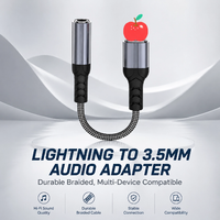 Adaptateur audio personnalisé Type-C mâle vers 3,5 mm femelle, cordon court tressé en nylon, coque en aluminium, convertisseur audio analogique