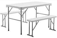 Le nouveau banc pliant portable en plastique blanc de 4 pieds pour les fêtes en plein air
