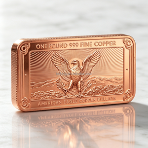 Barra de Cobre Puro 999 American Eagle, 1 lb (454 g), Lingote Sólido Coleccionable con Diseño Grabado, Grado de Inversión - Product Image 3