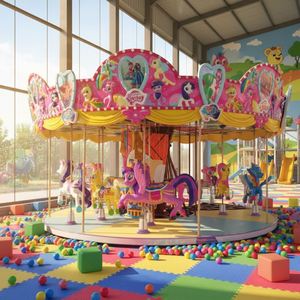 Balançoires de carrousel en bois/fibre de verre de haute qualité pour enfants et adultes, équipement de terrain de jeu commercial pour l'intérieur et l'extérieur - Product Image 1