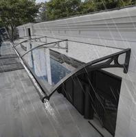 Panneaux en polycarbonate anti-UV, support en plastique, auvent DIY avec gouttière
