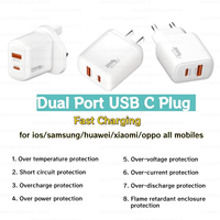 Cargador de pared USB de alta calidad EE. UU. Enchufe DE LA UE 38W Cargador súper rápido para teléfono 16 15 Pro Max PD Cargador Tipo C Adaptador de viaje