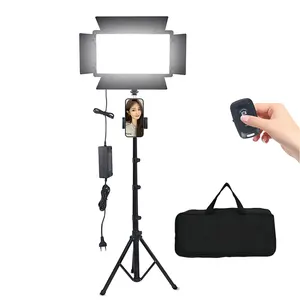 LED600フォトスタジオパネルランプLEDビデオライト写真用カメラLEDリングライト電話クリップとバッグ付き
