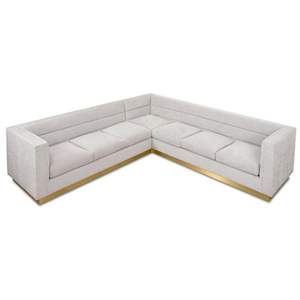 Prezzo All'ingrosso della fabbrica OEM/ODM Design Moderno Base In Metallo di Lusso Sedili 6 Forma di <span class=keywords><strong>L</strong></span> Divano Ad <span class=keywords><strong>Angolo</strong></span> Divano - Product Image 2